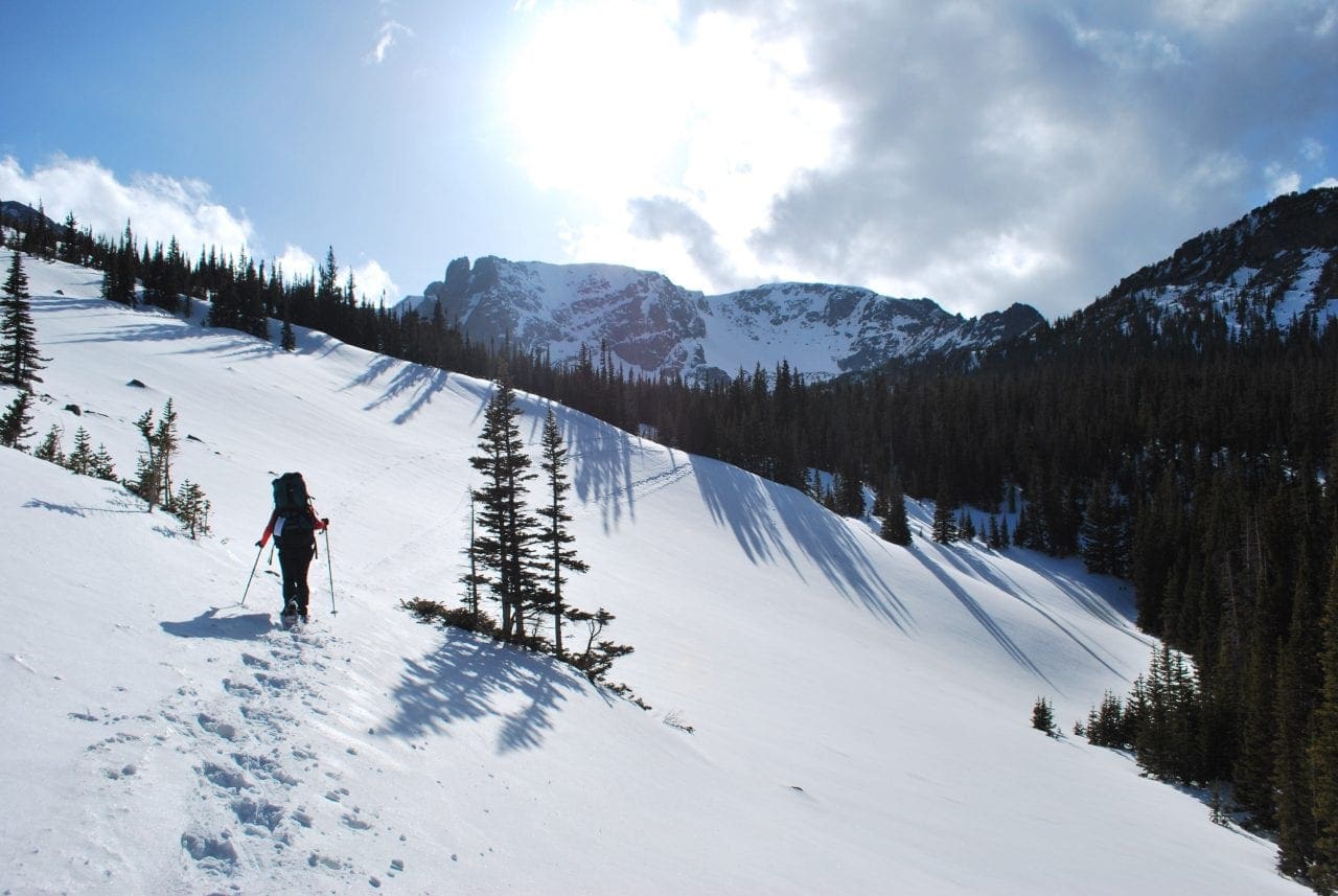 hiking in snow