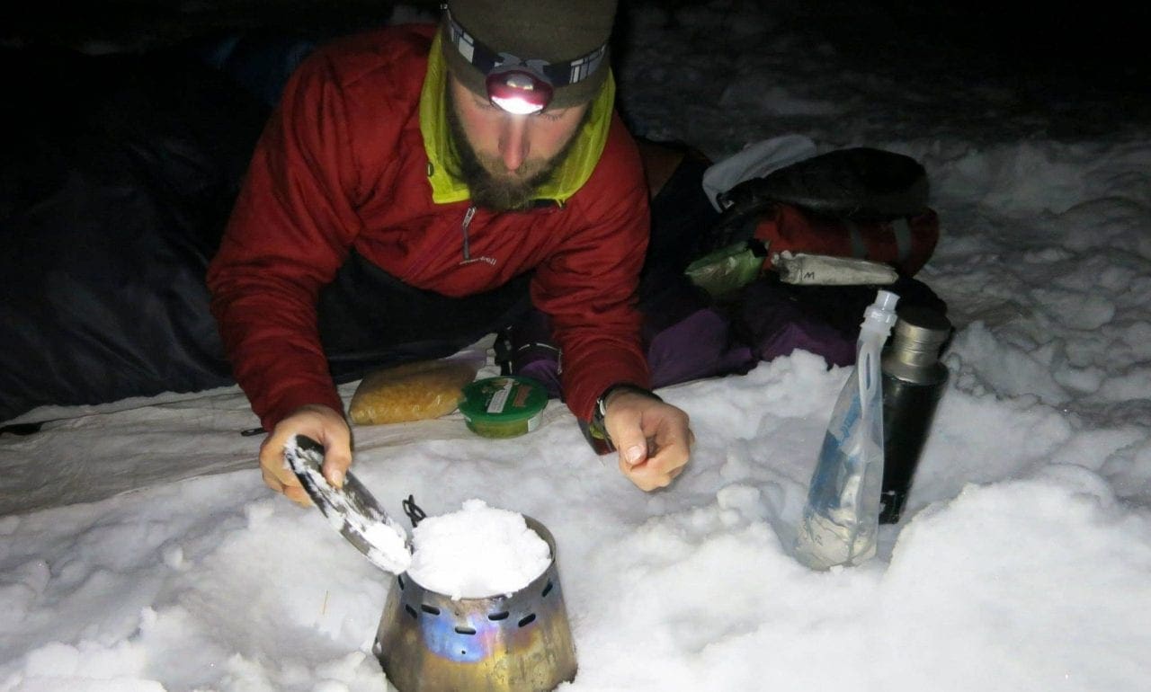 melting snow for water